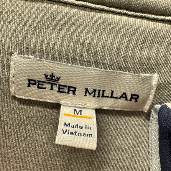 Peter Millar 1/4 Zip Mens Medium Blue Perth Performance Golf Top MOTOR SUPPLY - Picture 2 of 7